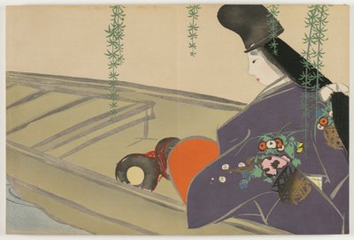 Flowers of a Hundred Worlds: Asazuma in Her Boat by Kamisaka Sekka