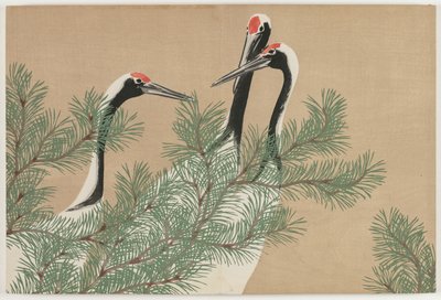 Flowers of a Hundred Worlds: Cranes by Kamisaka Sekka