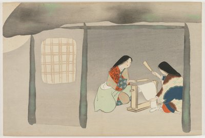 Flowers of a Hundred Worlds: Fulling Silk by Kamisaka Sekka
