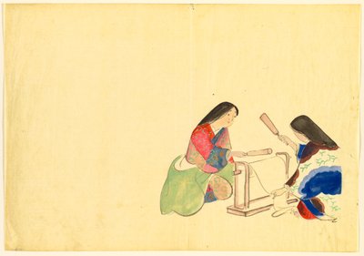 Flowers of a Hundred Worlds: Fulling Silk by Kamisaka Sekka