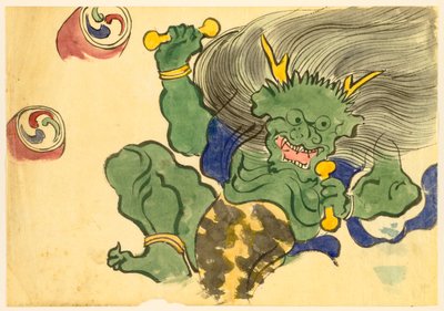 Flowers of a Hundred Worlds: God of Thunder by Kamisaka Sekka