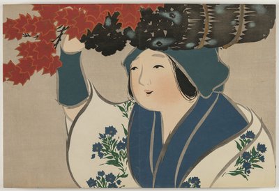 Flowers of a Hundred Worlds (Momoyogusa): Kindling Salesgirl by Kamisaka Sekka