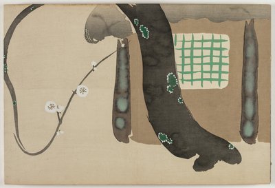 Flowers of a Hundred Worlds (Momoyogusa): Plum by the Eaves by Kamisaka Sekka