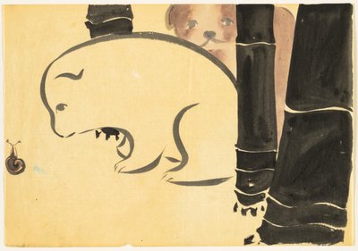 Flowers of a Hundred Worlds: Puppies by Kamisaka Sekka