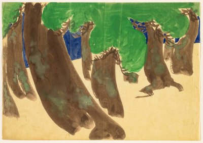 Flowers of a Hundred Worlds: Windswept Pines by Kamisaka Sekka