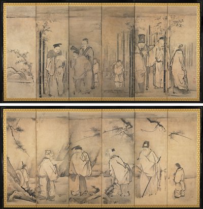 Seven Sages of the Bamboo Grove; Four Elders of Mt. Shang by Kanō Tan’yū