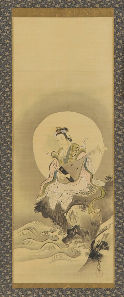 Benten Sarasvati seated on a rock by Kanô Yôboku Tsunenobu