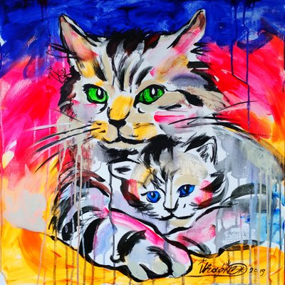 Abstract Cat Love by Kanat Ibragimov