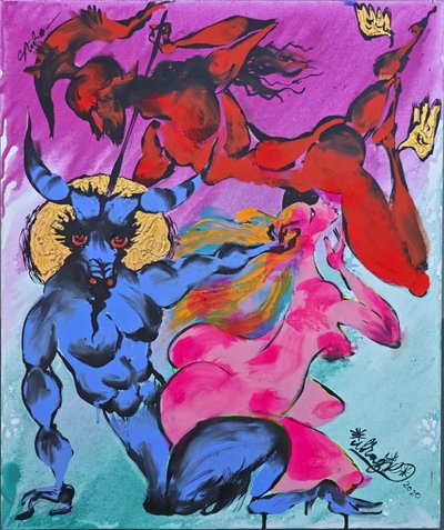 Blue Demon Pink Nude by Kanat Ibragimov