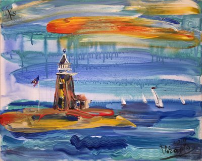 Colorful Lighthouse Seascape by Kanat Ibragimov