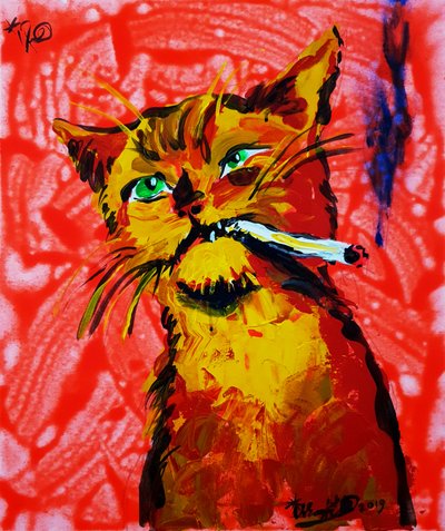 Cool Cat Smoking by Kanat Ibragimov