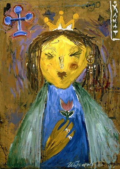 Expressionist Queen With Flower by Kanat Ibragimov