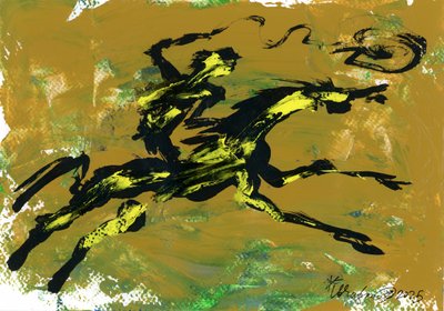 Galloping Cowboy by Kanat Ibragimov