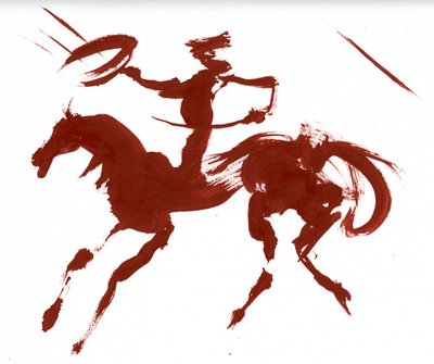Galloping Western Rider by Kanat Ibragimov