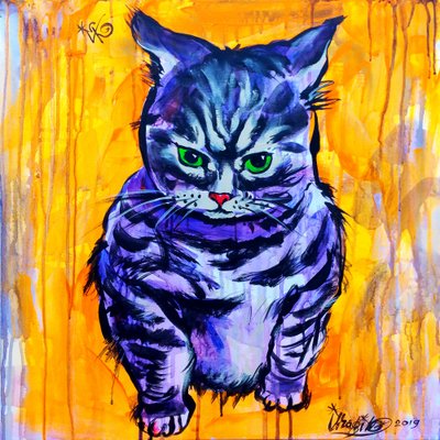 Grumpy Purple Cat by Kanat Ibragimov