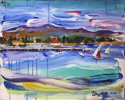 Vibrant Sailboats on Water by Kanat Ibragimov