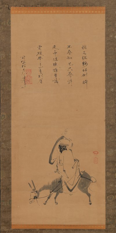The Chinese Poet Pan Lang on a Donkey by Kano Koya