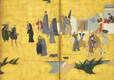 Detail of the Southern Barbarians Come to Trade (detail) by Kano Naizen