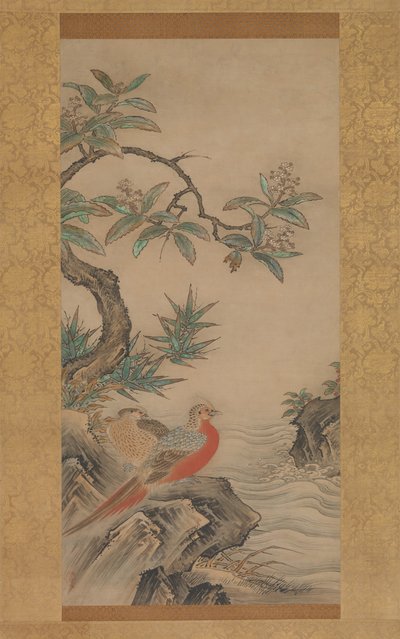 Pheasants among Trees: Flowers of the Four Seasons by Kano Shoei