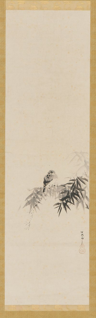 Bird on a Bamboo Branch by Kanō Tan’yū