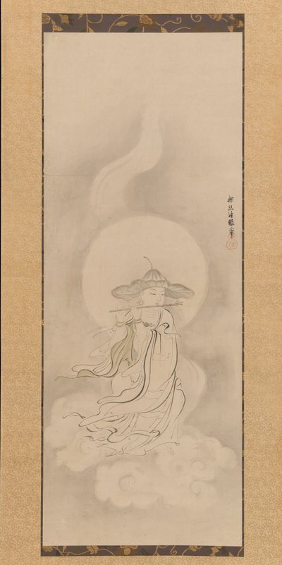 Jizo Bosatsu Playing a Flute by Kanō Tan’yū