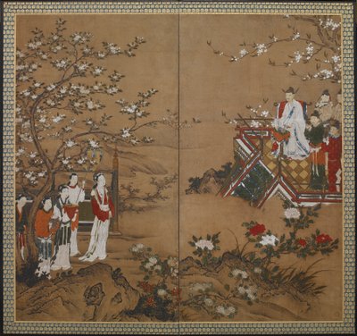 The Chinese Emperor Ming Huang and Yang Kuei-fei by Kano school