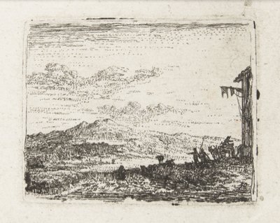 Italianate Landscape with Wagon at an Inn (series title: Small Landscapes) by Karel Du Jardin