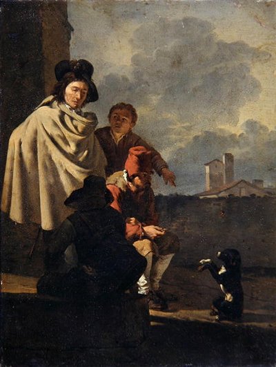 Italians with a dog by Karel Dujardin