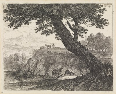 Landscape with Two Mule Drivers by Karel Dujardin