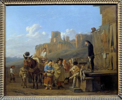 The Italian charlatans Marchand ambuland who sold drugs in public squares. Painting by Karel Dujardin by Karel Dujardin