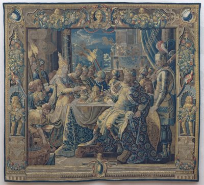 Cleopatra Entertains Anthony by Karel van II (workshop of) Mander