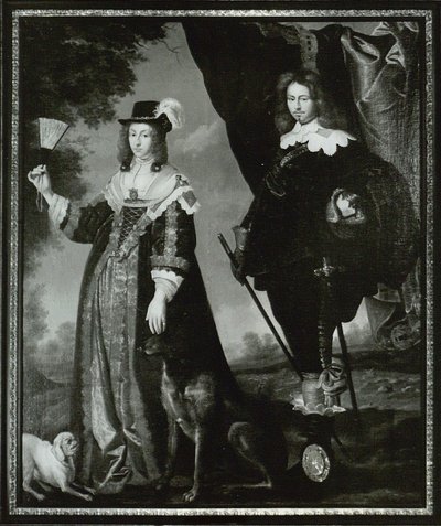 Leonora Christina, Countess Ulfeldt and Valdemar Christian of Schleswig-Holstein by Karel van Mander III