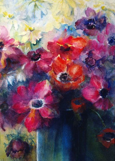 Caen Anemones with Daisies by Karen Armitage