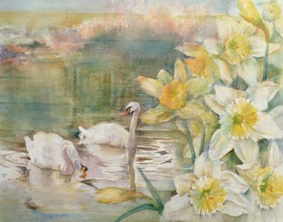 Swans at Hurst by Karen Armitage