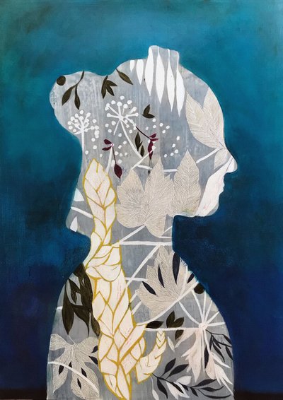 Botanical Woman Profile by Karenina Fabrizzi