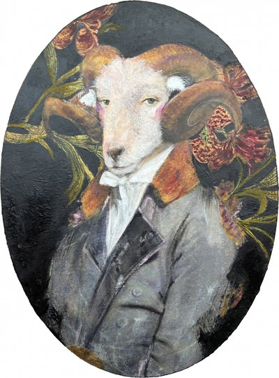 Dapper Ram Portrait by Karenina Fabrizzi