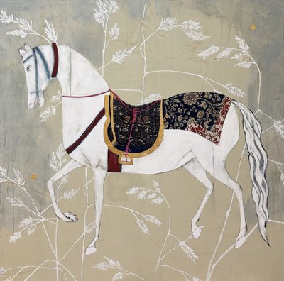Ornate White Horse by Karenina Fabrizzi