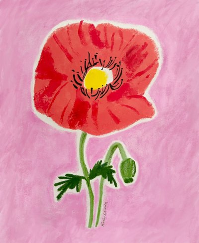Red Poppy Bloom by Karin Lauria
