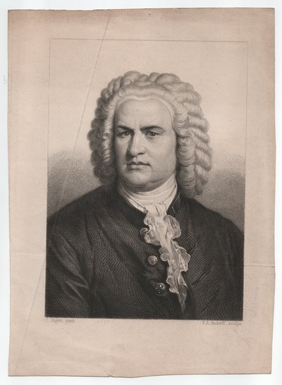 Johann Sebastian Bach (1685-1750) (engraving) by Karl & Andorff Friedrich August (1819 1875) Jager