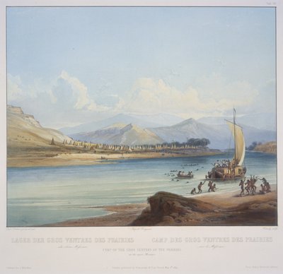 Camp of the Gros Ventres of the Prairies on the Upper Missouri by Karl Bodmer