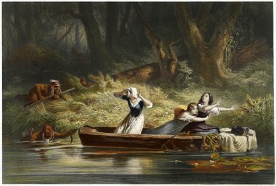 Capture of the Daughters of Daniel Boone and Richard Callaway by the Indians by Karl Bodmer