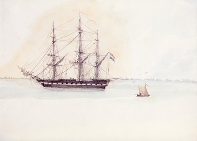 Dutch Frigate Adriana by Karl Bodmer