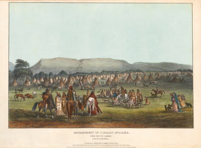 Encampment of Piekann Indians by Karl Bodmer