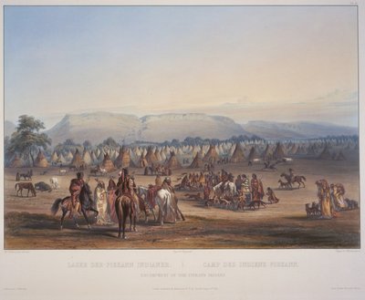 Encampment of the Piekann Indians, Engraved by Beyer and Hurliman, Published in 1839 by Karl Bodmer