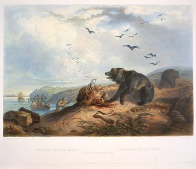 Hunting of the Grizzly Bear by Karl Bodmer