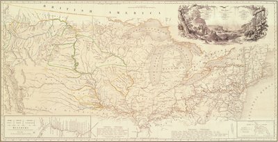 Map to Illustrate the Route of Prince Maximilian of Wied in the Interior of North America from Boston to the Upper Missouri by Karl Bodmer