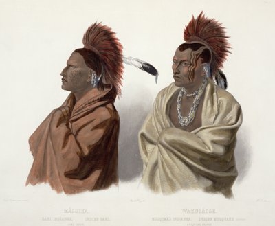 Massika, a Saki Indian, and Wakusasse, a Musquake Indian, Plate 3 from Volume 2 of 
