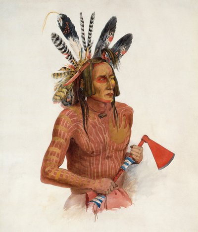 Mato-Tope, Adorned with the Insignia of His Warlike Deeds by Karl Bodmer