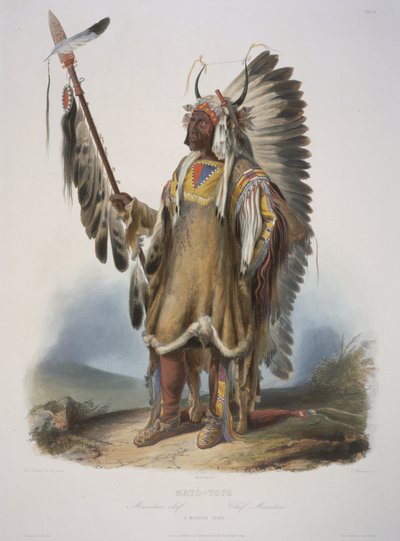 Mato-Tope, a Mandan Chief, Engraved by J. Hurliman by Karl Bodmer