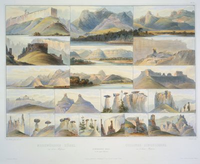 Remarkable Hills on the Upper Missouri by Karl Bodmer
